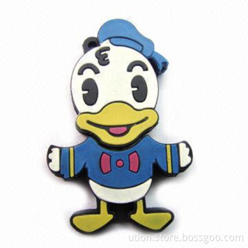 USB Flash Stick with Rubber Cartoon Design, 1 to 64GB Memory Capacity, Supports USB 2.0 Interface
